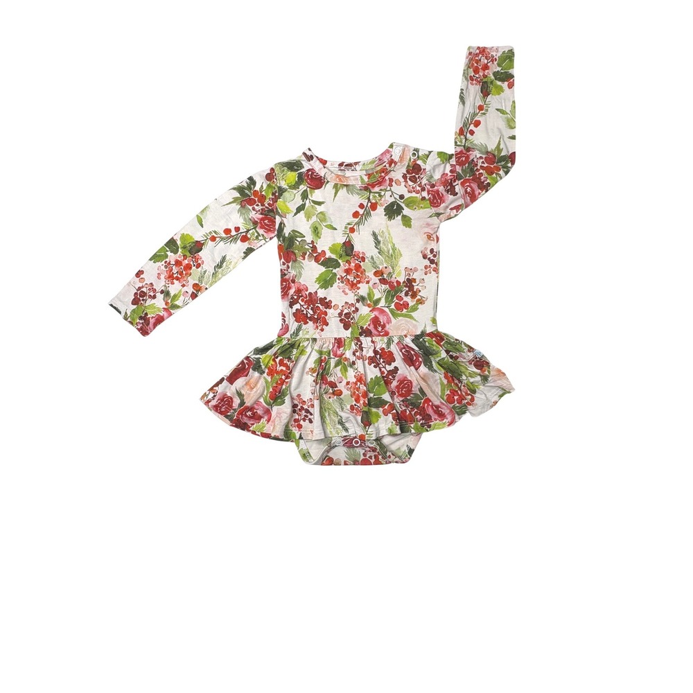 Posh Peanut Beatrix Ruffle Twirl Dress 12-18 months Christmas Holiday Winter